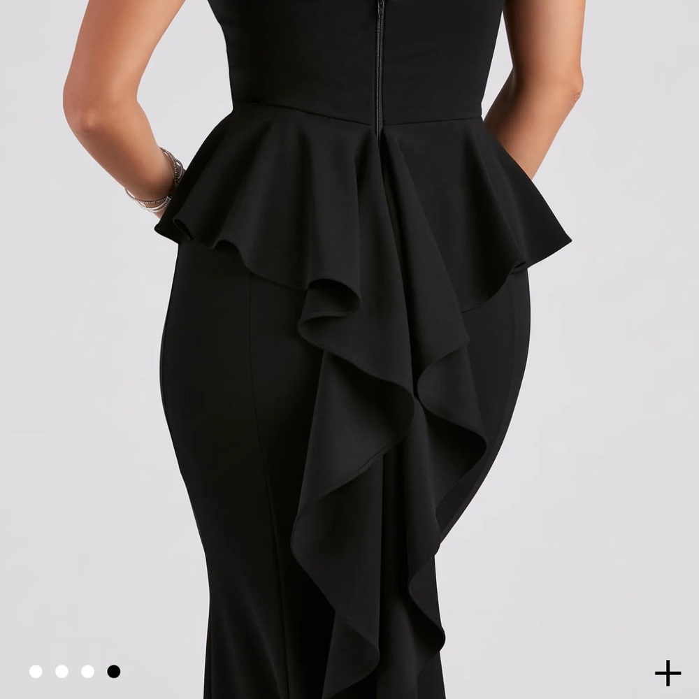 Windsor Elegant Black Strapless Ruffled Mermaid Dress size XS - Picture 5 of 10